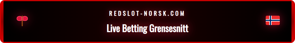 En nærbilde av live odds-seksjonen hos Redslot under en fotballkamp.