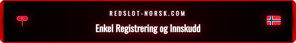 Skjermbilde som viser innskuddssiden på Redslot, med alternativer som Visa, Mastercard og e-lommebøker.