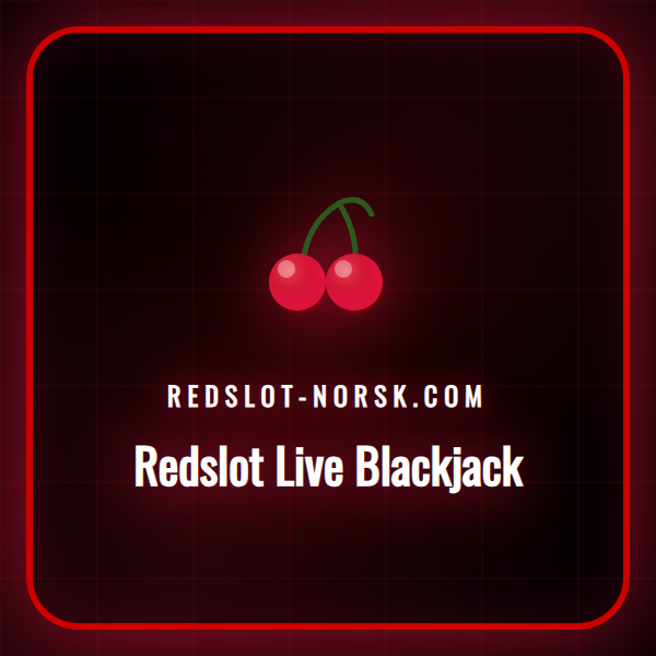 En profesjonell dealer står ved et Redslot Live Blackjack-bord, klar til å dele ut kort til spillerne.