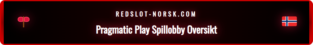 Et bilde av spillobbyen hos Redslot med Pragmatic Play-filteret aktivert.